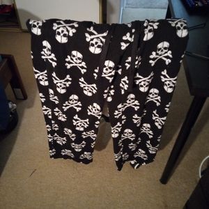 Skull fleece pajama pants